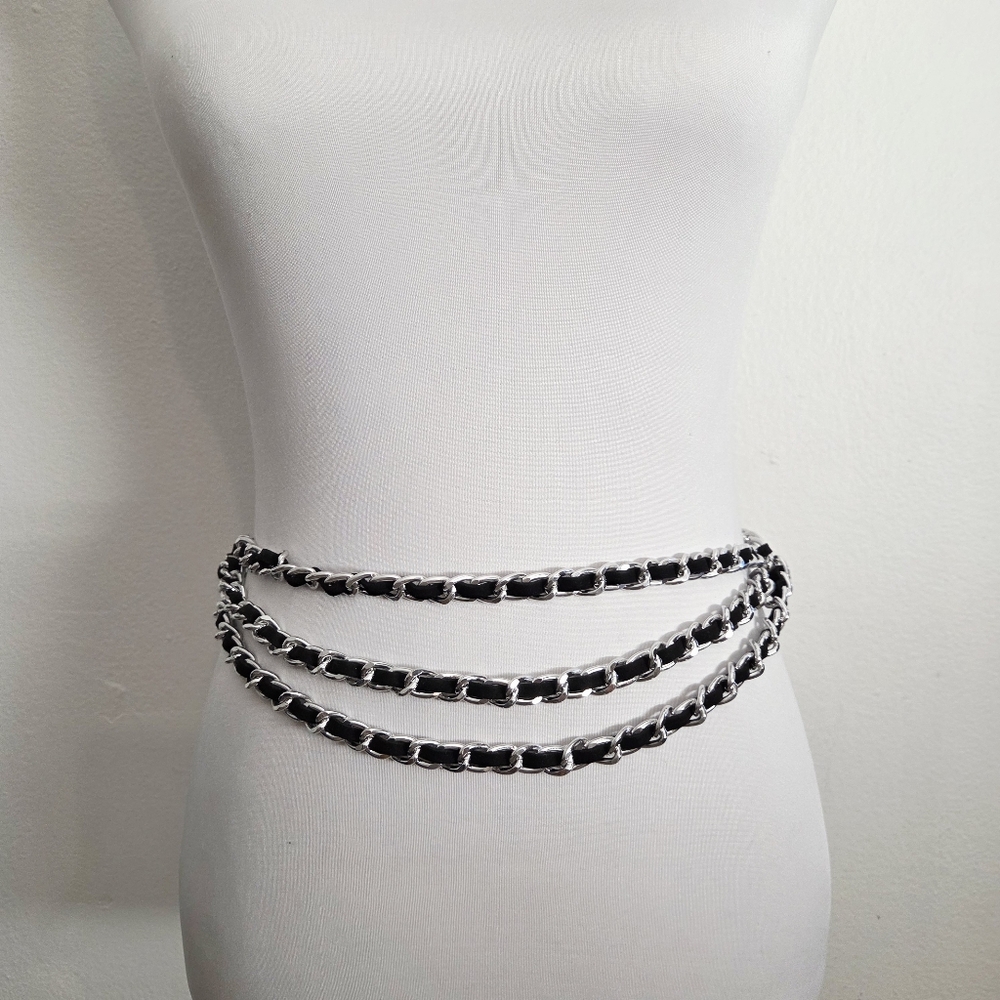 Silver And Black Chain Belt - Picture 3 of 7